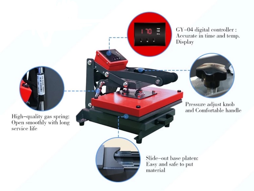 Redline A4 méretű hőprés kihúzható bázislappal
